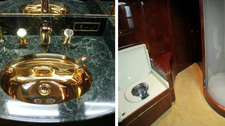 Zlaté batérie a luxusný sprchovací kút